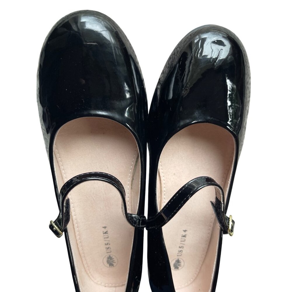 Shoeslocker Girls Mary Jane Shoes Patent Leather Ballerina Flats  Size 5 - Picture 4 of 6